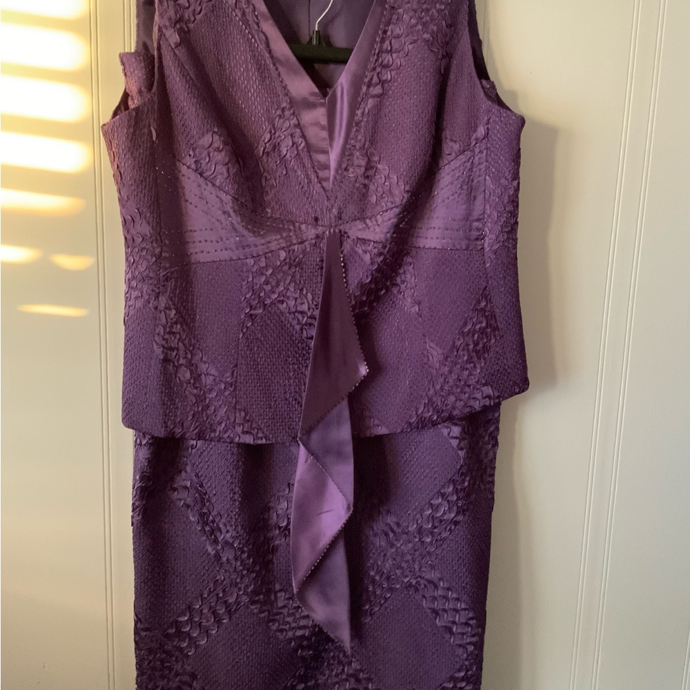 Milano Rich Purple Textured Top and Skirt Set